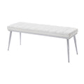 White PU Chrome Bench I688