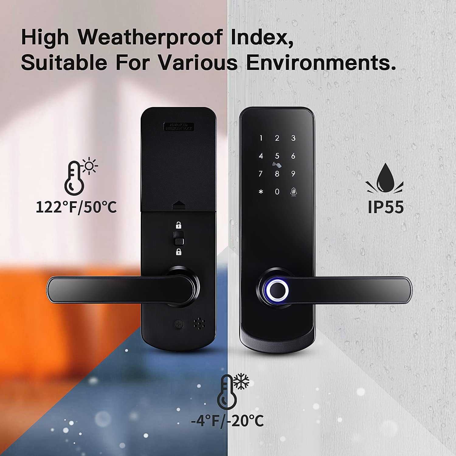 Fingerprint Smart Door Lock with Reversible Handle Y41514