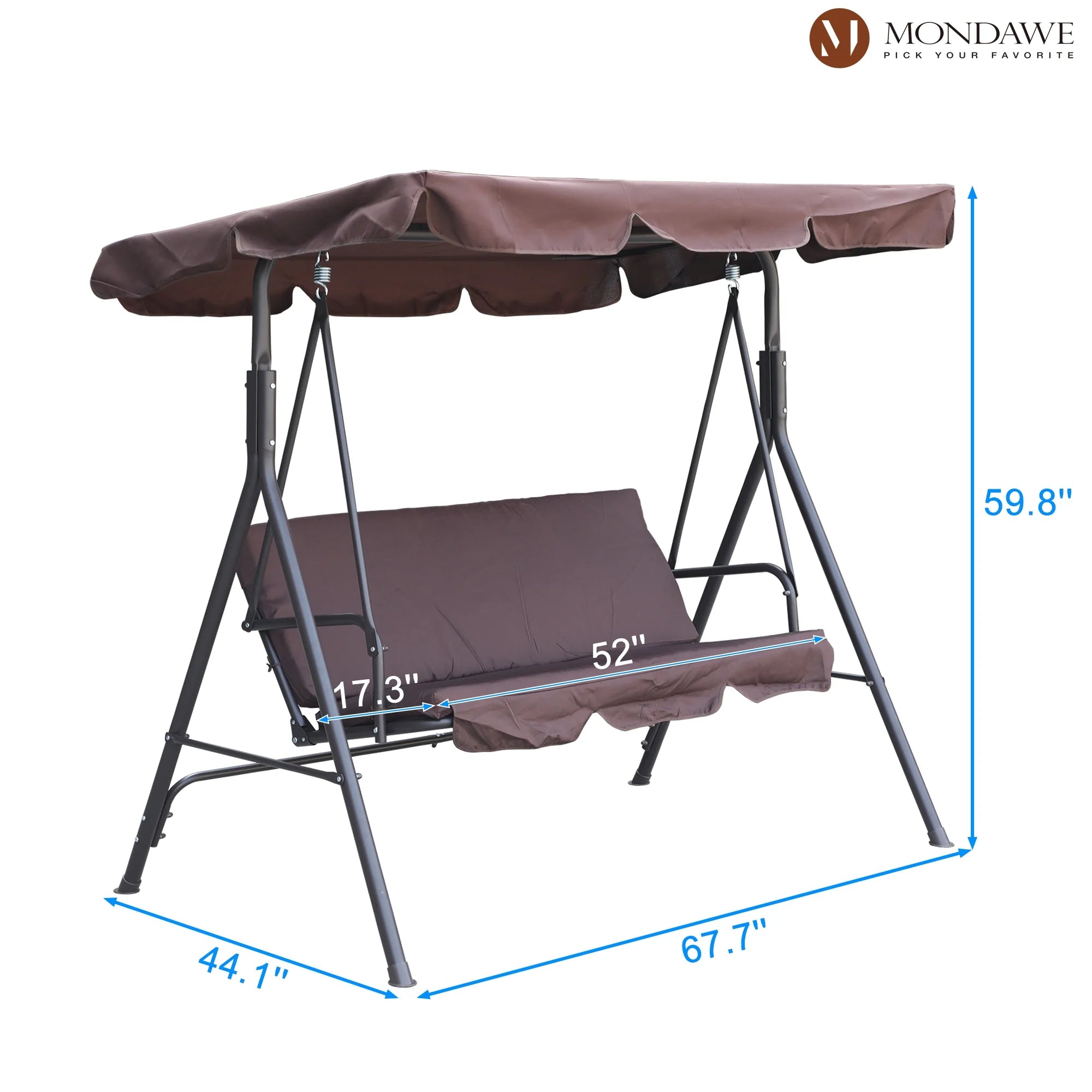 Freestanding Patio Swing Chair with Canopy V7357