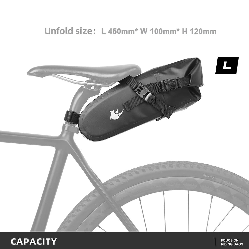 Waterproof Bike Saddle Bag, 4L Cycling Tail Bag Z163139