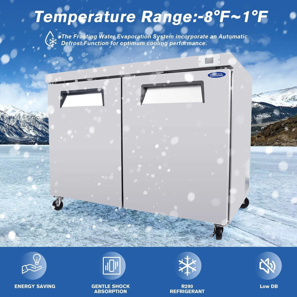 48" Under Counter Freezer on Wheels Casters O768