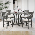 Antique Gray 5 Piece Wooden Dining Table and Chairs Set C76511