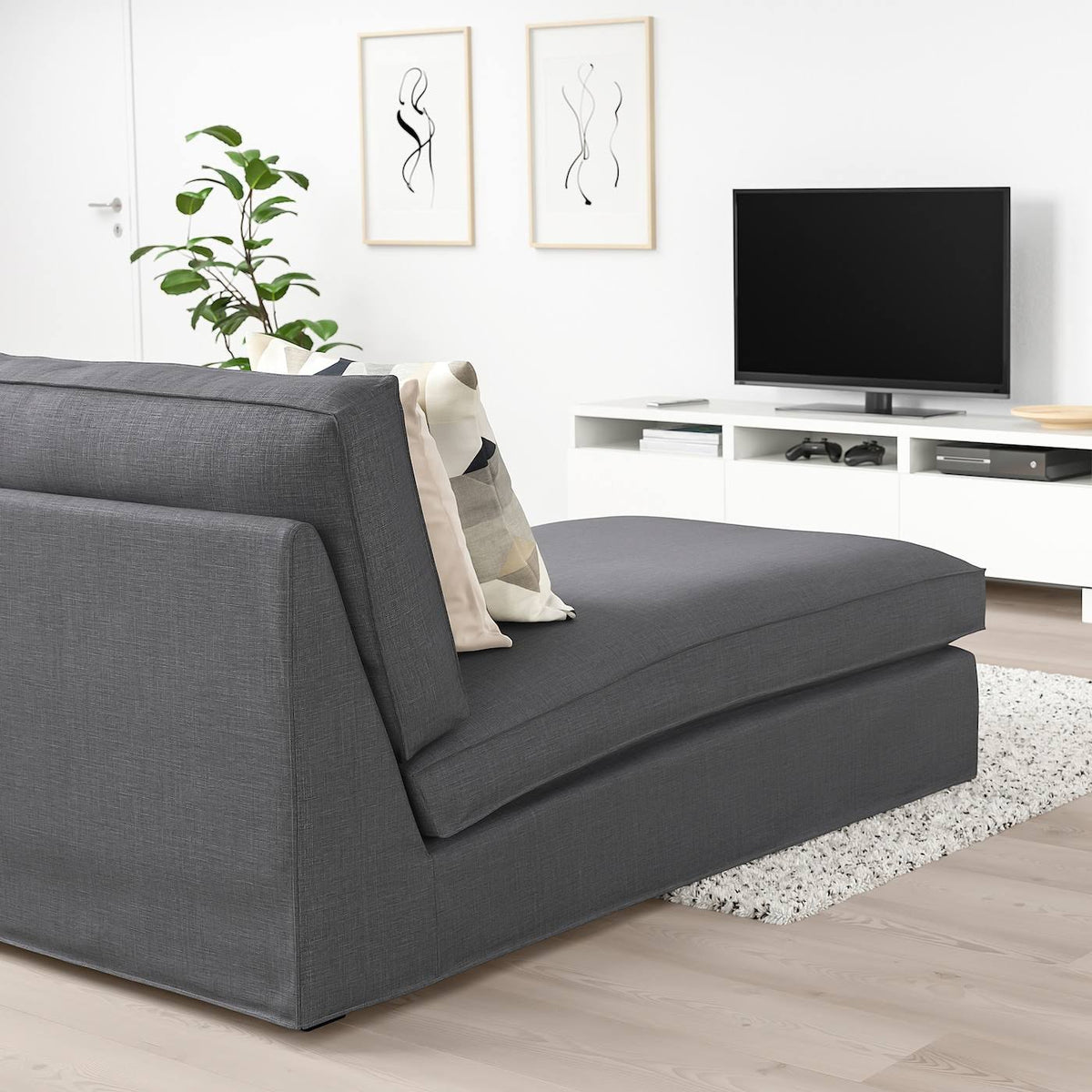 Kivik Chaise, Skiftebo Dark Gray, Width: 35 3/8 J854184