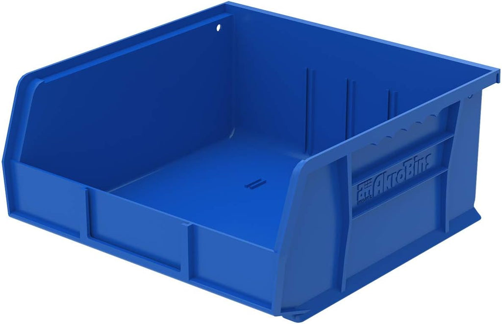 Plastic Storage Bin Hanging Stacking Containers, 11-Inch x 11-Inch x 5-Inch, Blue, 6-Pack U956241