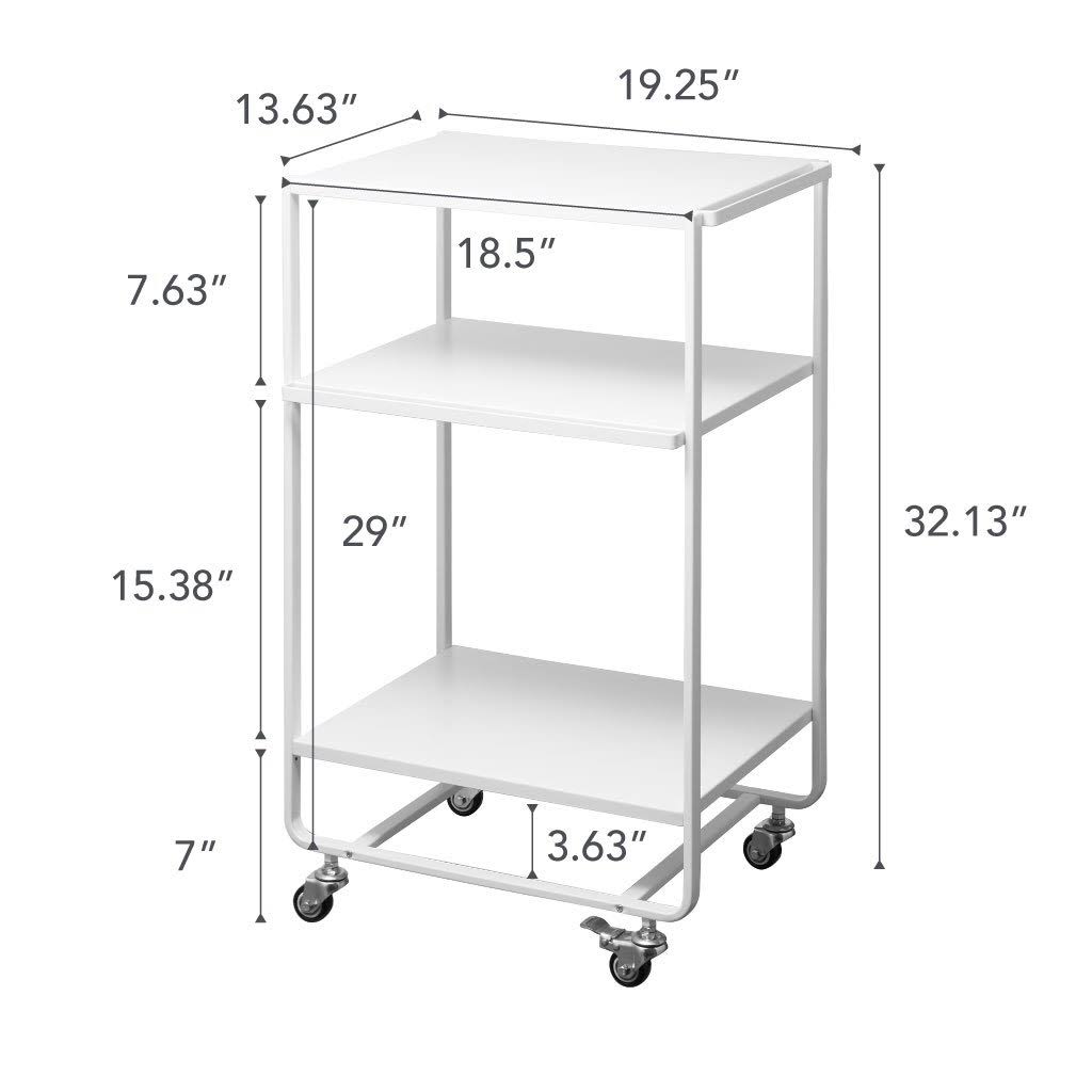 Black Steel Three-Tier Rolling Server Cart D162202