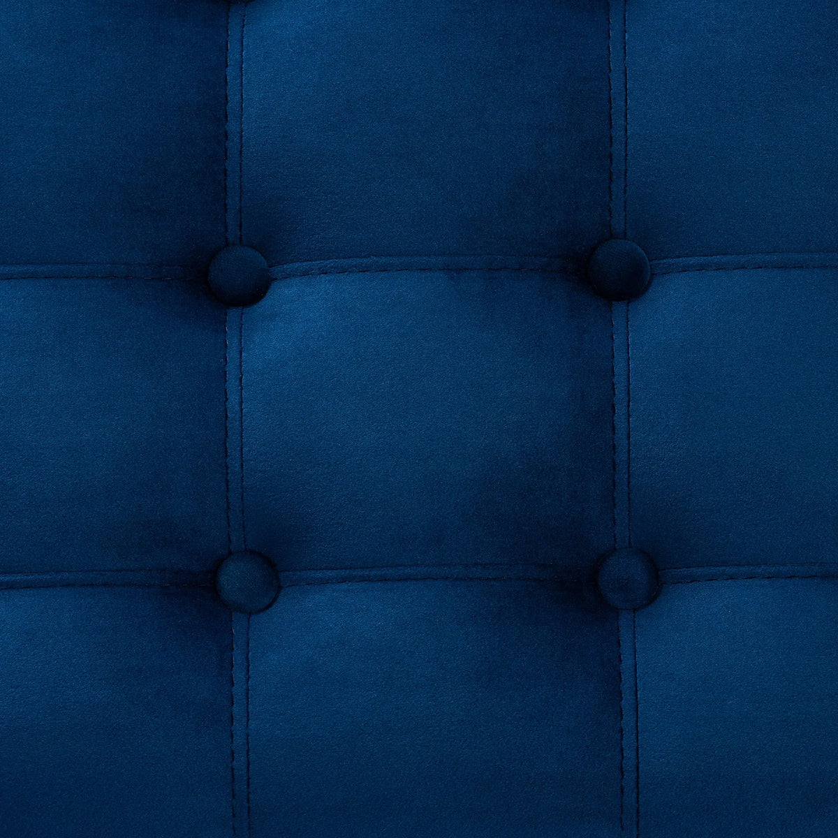 Navy Blue Velvet Button-Tufted Storage Ottoman Bench V6209