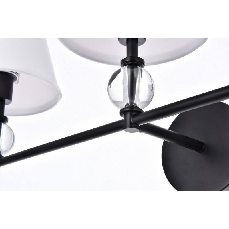 3 Light Bath Sconce with White Fabric Shade L5052