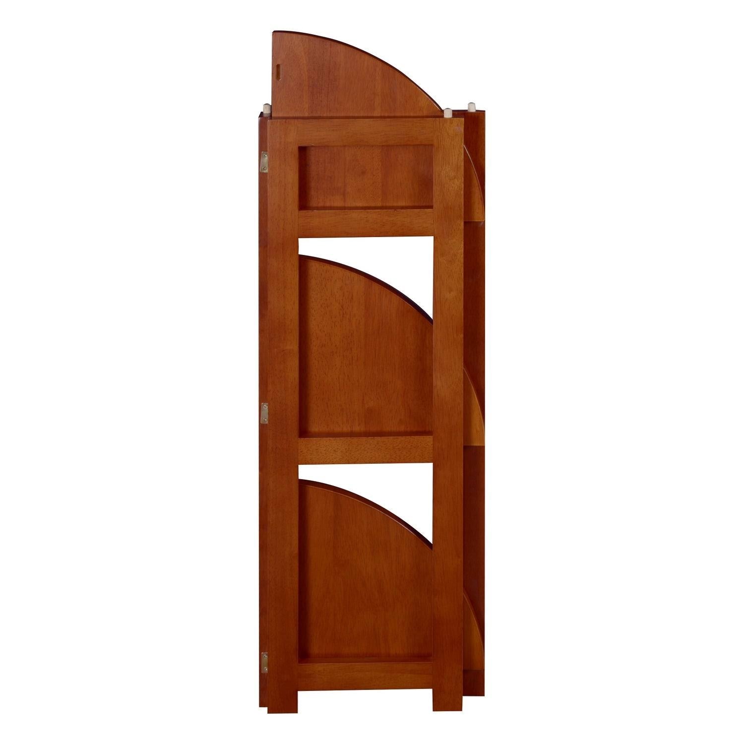 Cherry High Corner Folding Bookcase X861006