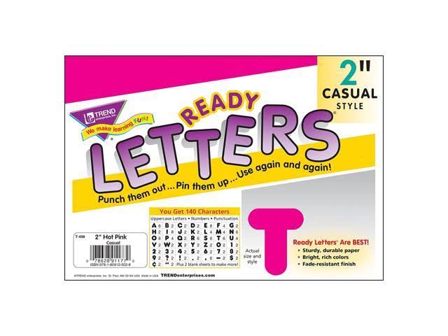 Deep Pink 2x22 Casual Uppercase Ready Letters, 6 Packs L454