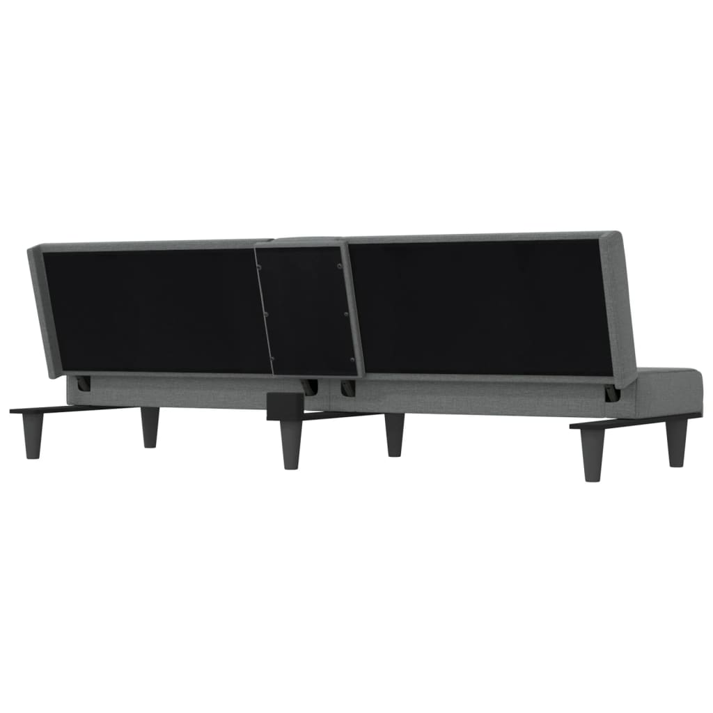Dark Gray Fabric Sofa Bed with Cup Holders N54093