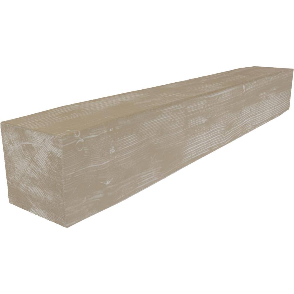 Sandblasted Faux Wood Fireplace Mantel, White Washed O3458