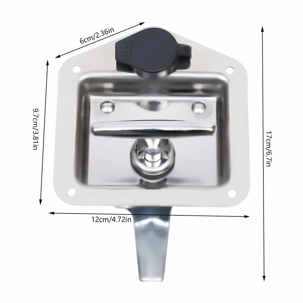 T-Handle Door Latch Lock Stainless Steel Toolbox with Keys U68371