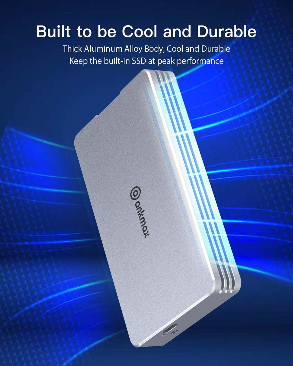 USB4 Enclosure for NVMe M.2 SSD, Aluminum External Hard Drive Enclosure V2237