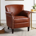 Caramel Faux Leather Wide Armchair W773
