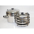 4-Plate Stainless Steel Dhokla Stand with Cooker A804534