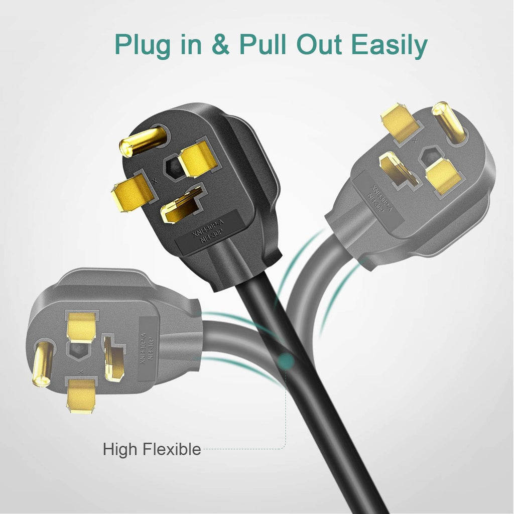 Dryer Extension Cord 4 Prong, 30 Amp, 10 Feet, Pack of 2 H101913