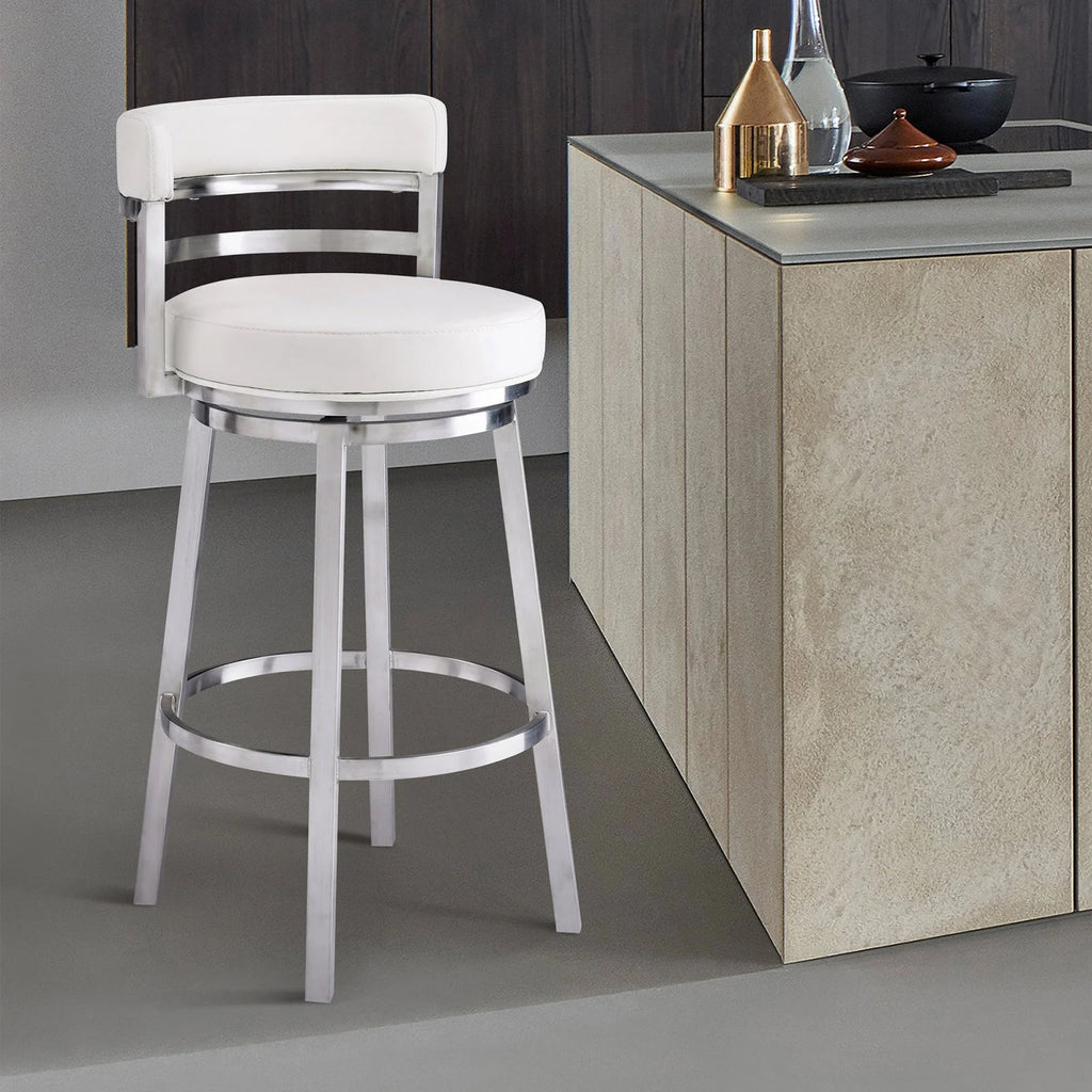 Faux Leather Swivel Bar Stool H6479