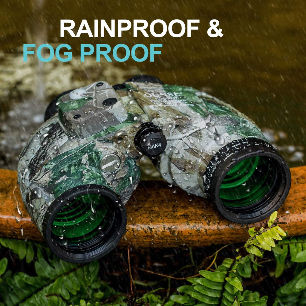 Camouflage 10X50 Waterproof Marine Binoculars with Rangefinder Compass H91628