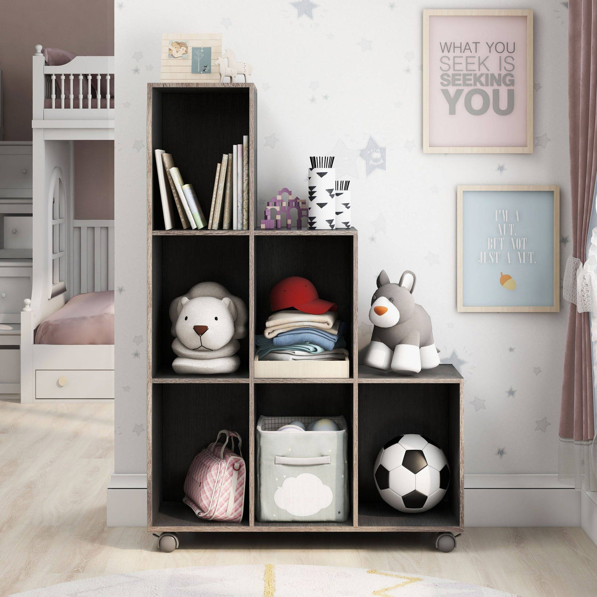 White 6-Shelf Display Cabinet E888