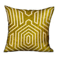 Goldenrod Velvet Geometric Throw Pillow O276338