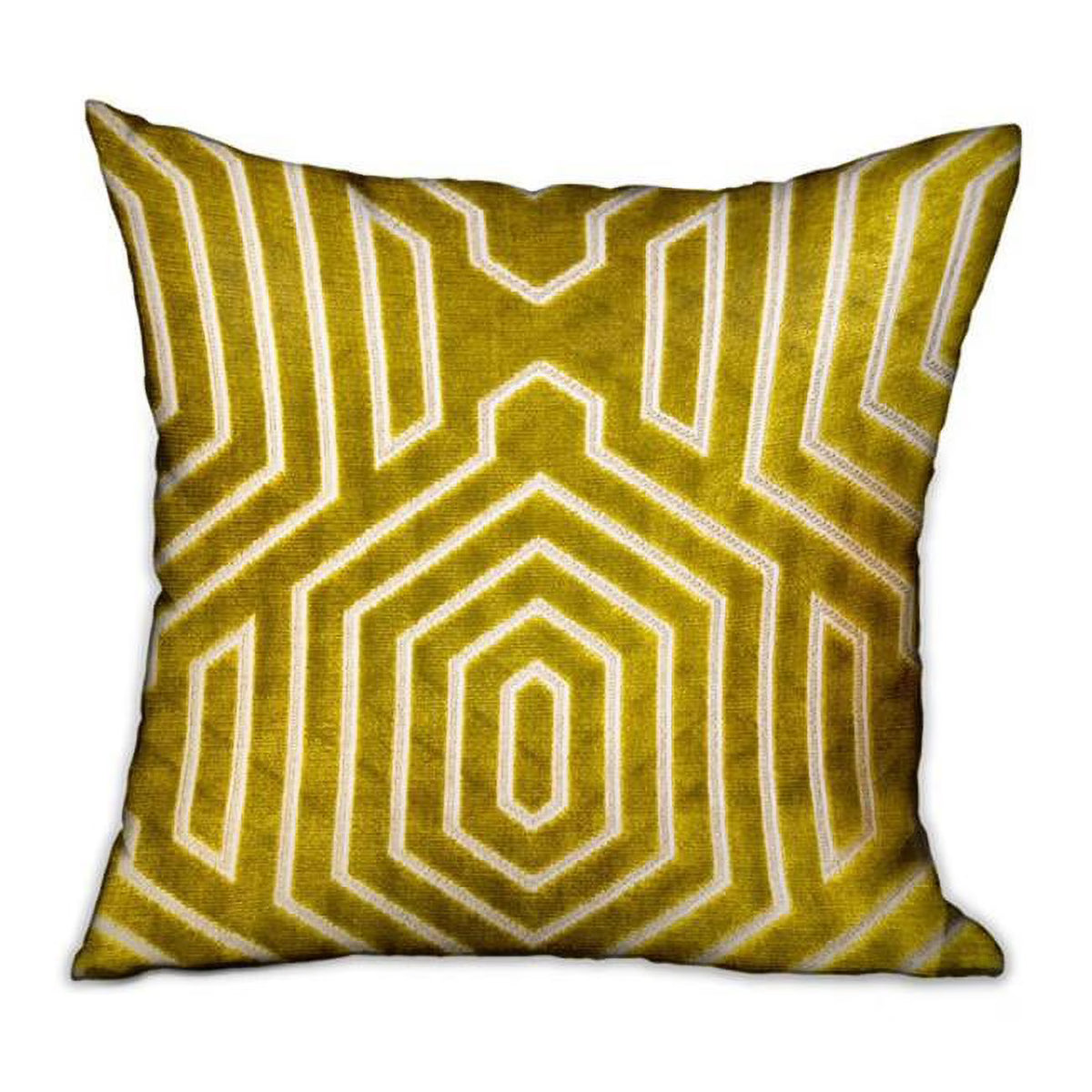 Goldenrod Velvet Geometric Throw Pillow O276338