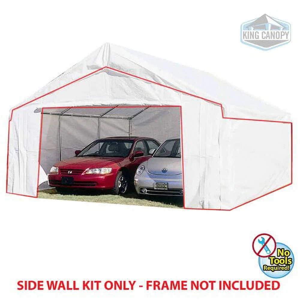 18 ft x 20 ft Carport Canopy Sidewall Kit with Flaps Z8631