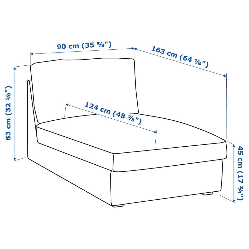 Kivik Chaise, Skiftebo Dark Gray, Width: 35 3/8 J854184