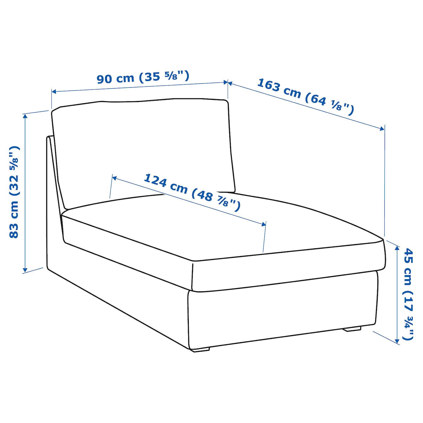 Kivik Chaise, Skiftebo Dark Gray, Width: 35 3/8 J854184