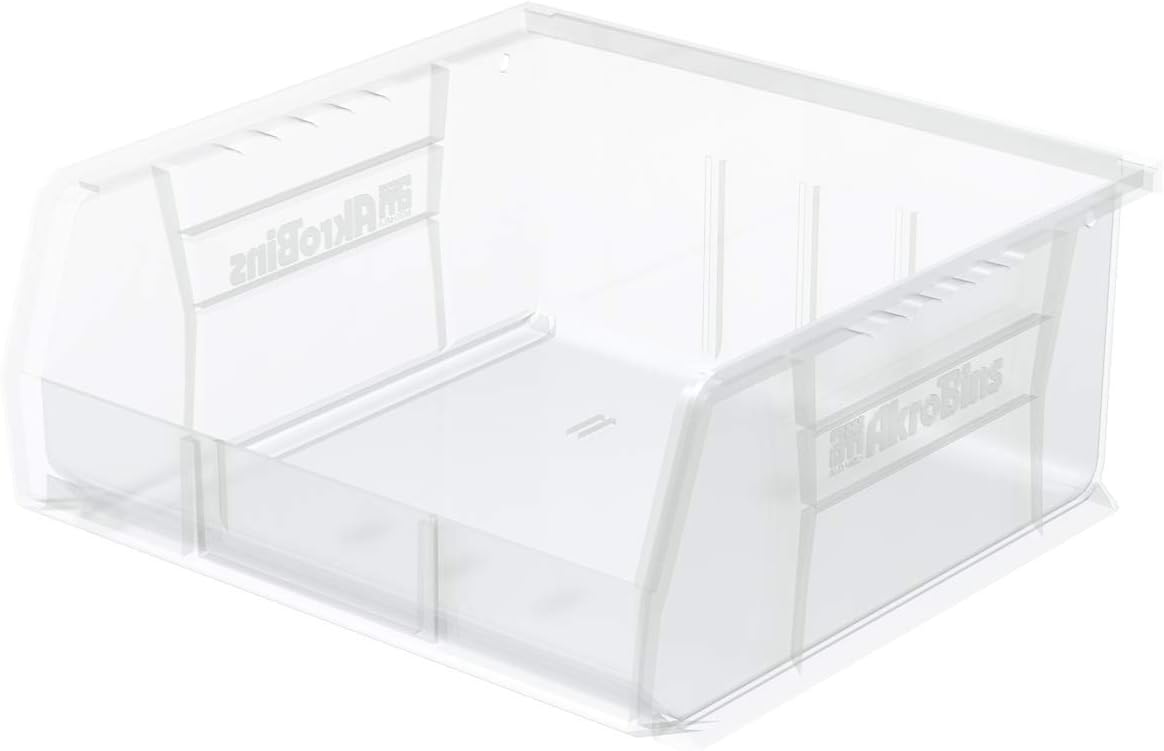 Plastic Storage Bin Hanging Stacking Containers, 11-Inch x 11-Inch x 5-Inch, Blue, 6-Pack U956241
