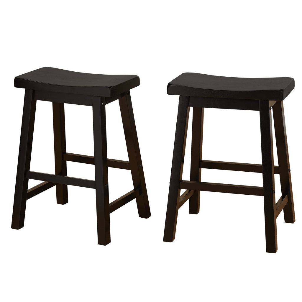 Set of 2 Black Saddle Stools B57855