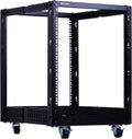 12U Open Frame Server Rack, Heavy Duty 4 Post Adjustable Depth with Casters U658