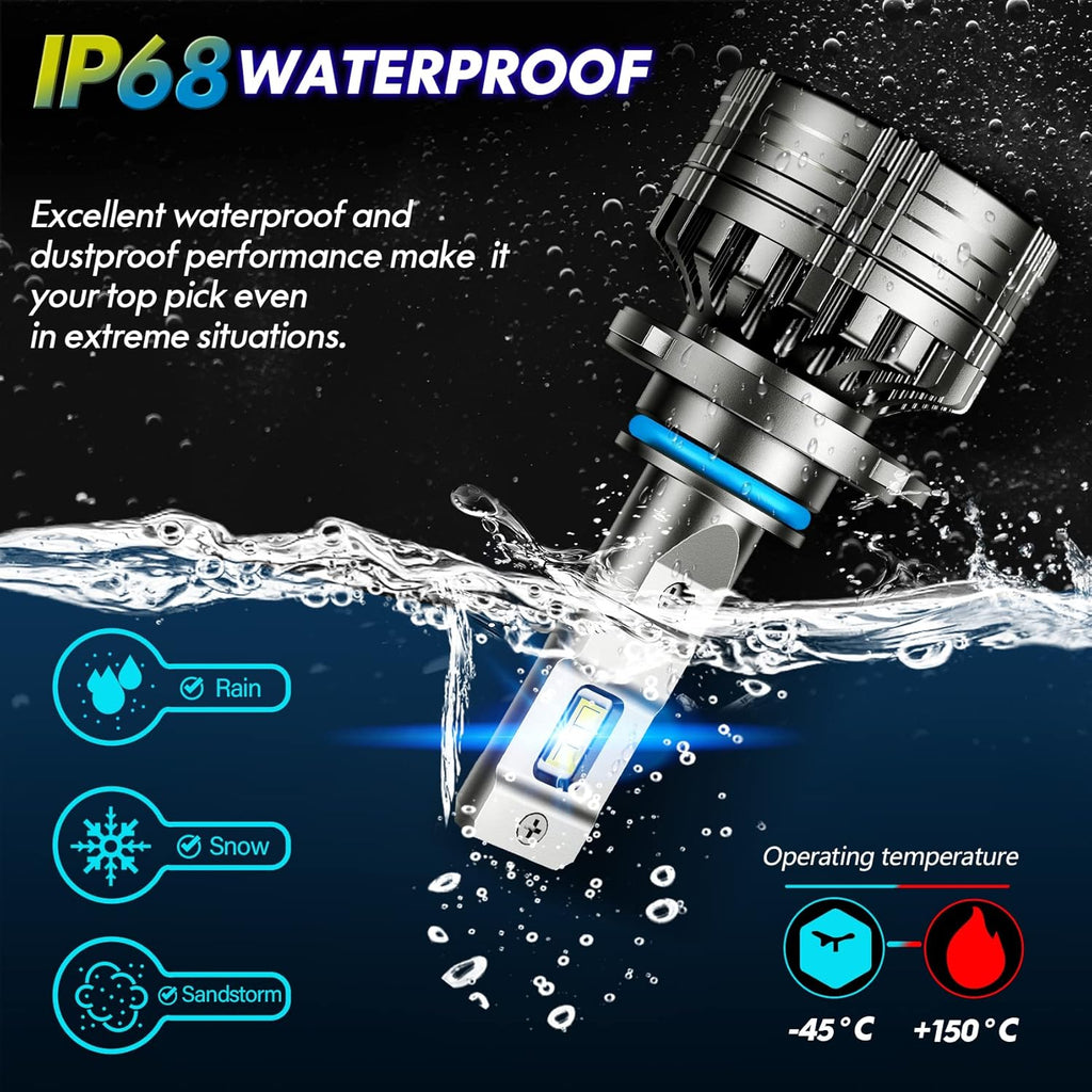 LED Headlight Bulbs Conversion Kit 6500K Cool White, Pack of 2 P112380