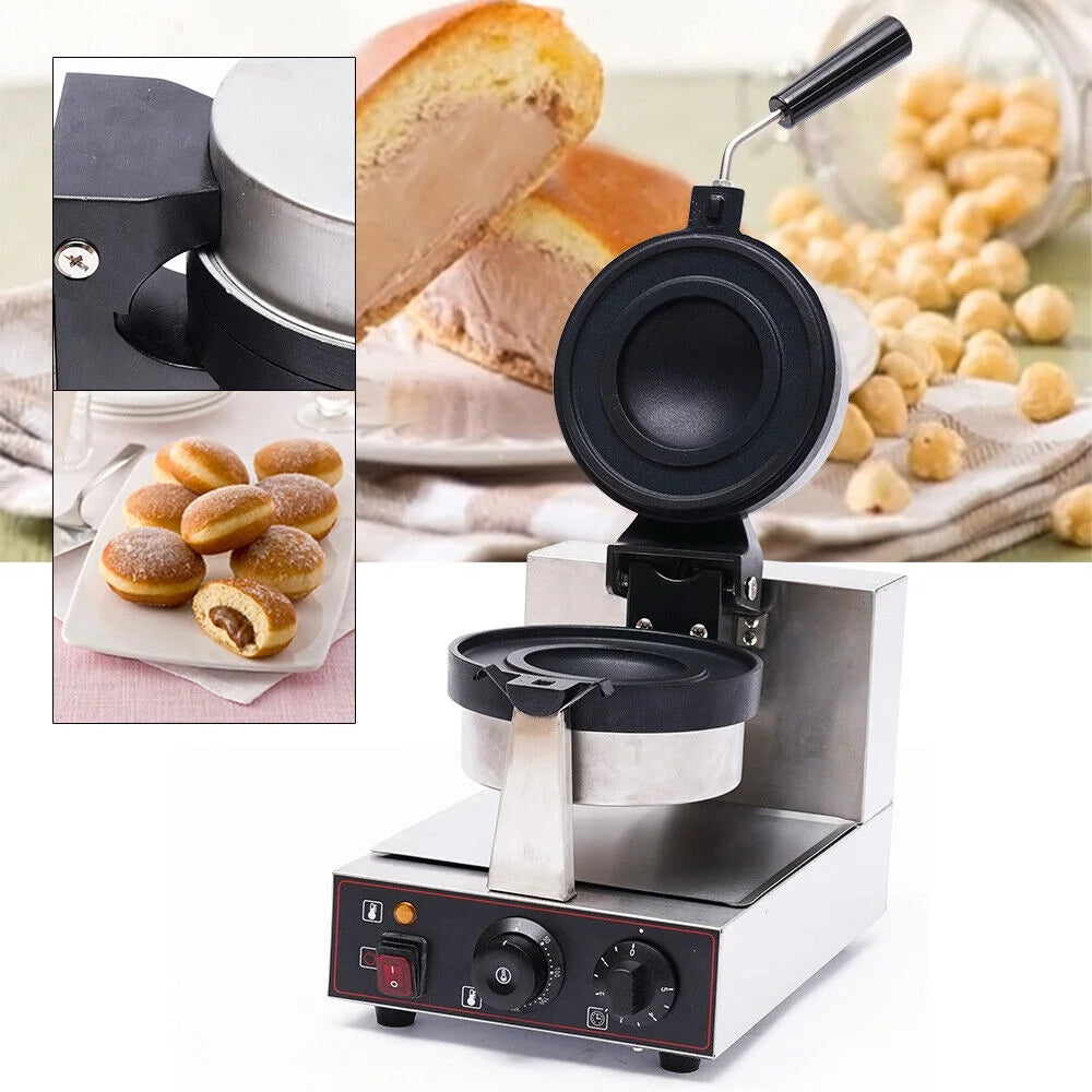 Commercial Electric Nonstick Waffle Maker 1000W Silver and Black A522742