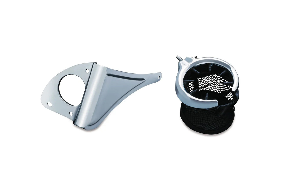Chrome Motorcycle Passenger Drink Holder with Mesh Basket P11918