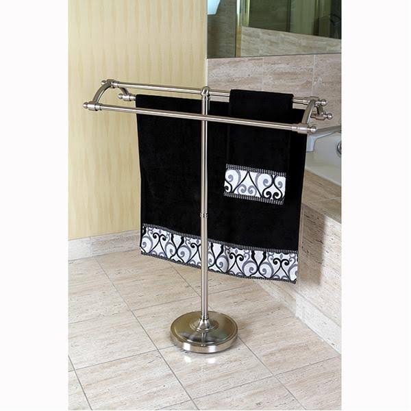 Satin Nickel Pedestal Towel Rack E17988