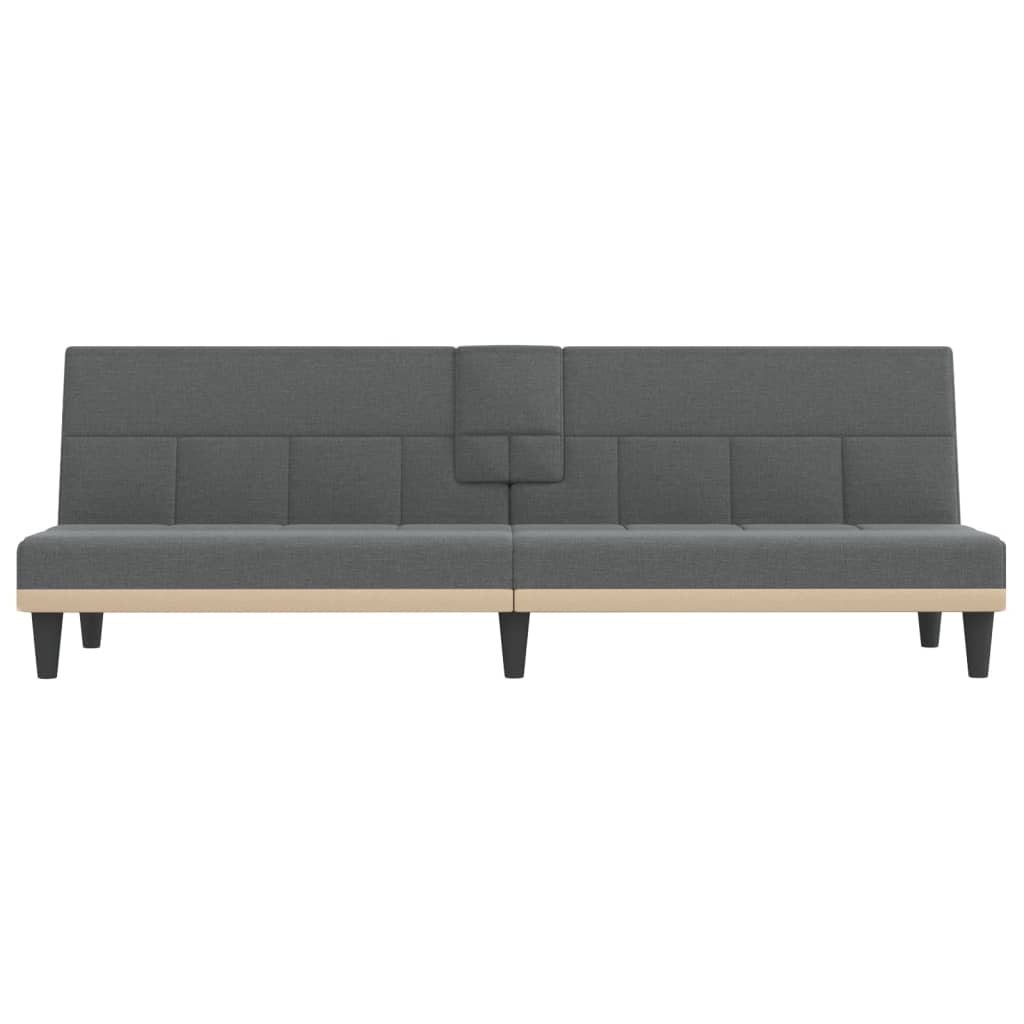 Dark Gray Fabric Sofa Bed with Cup Holders N54093