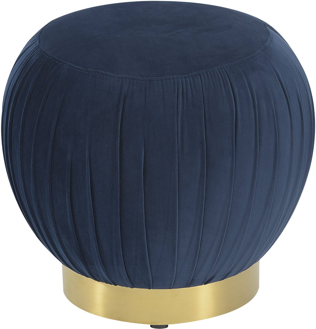 Navy Round Ottoman E6025