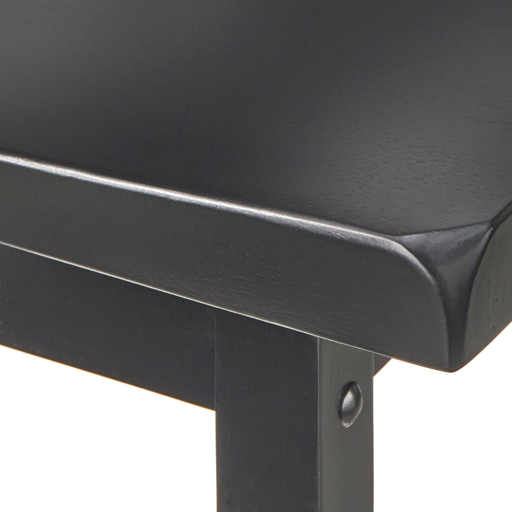 Set of 2 Black Saddle Stools B57855