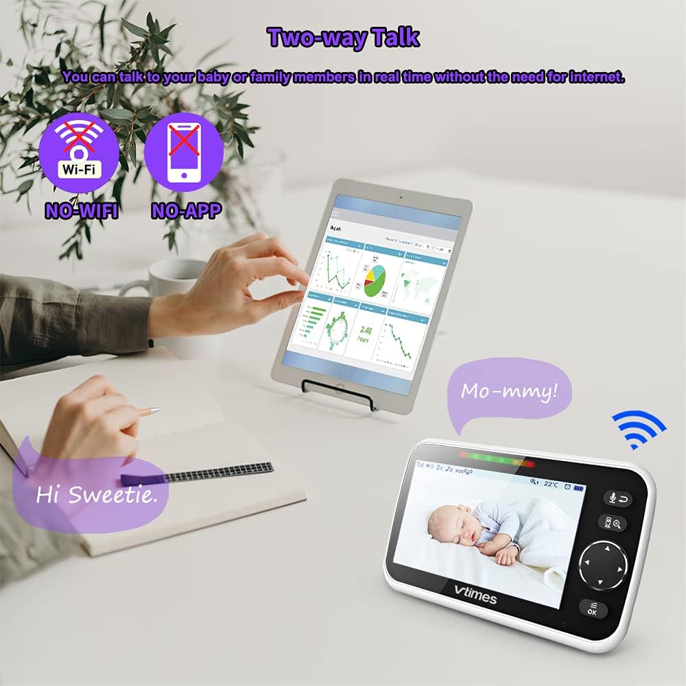 5 LCD Screen Video Baby Monitor with Camera and Audio Z60522