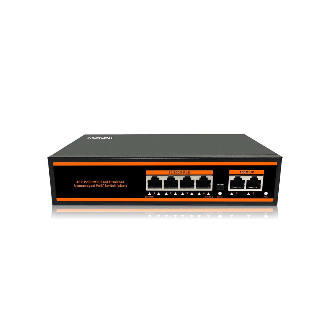 10 Ports Ethernet PoE Switch, 8 PoE Ports + 2 Uplink Ports, 150W, Metal Fanless, Unmanaged, Pack of 2 Q39882