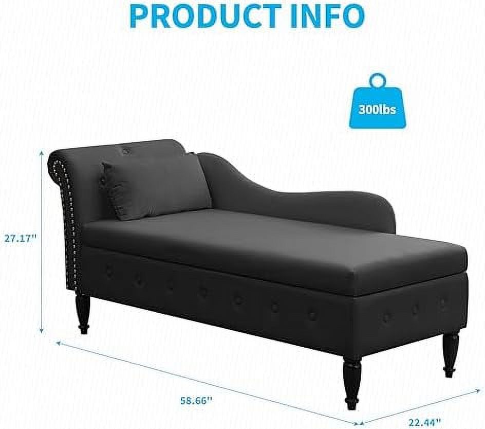 Velvet Chaise Lounge Chair with Cushion T113