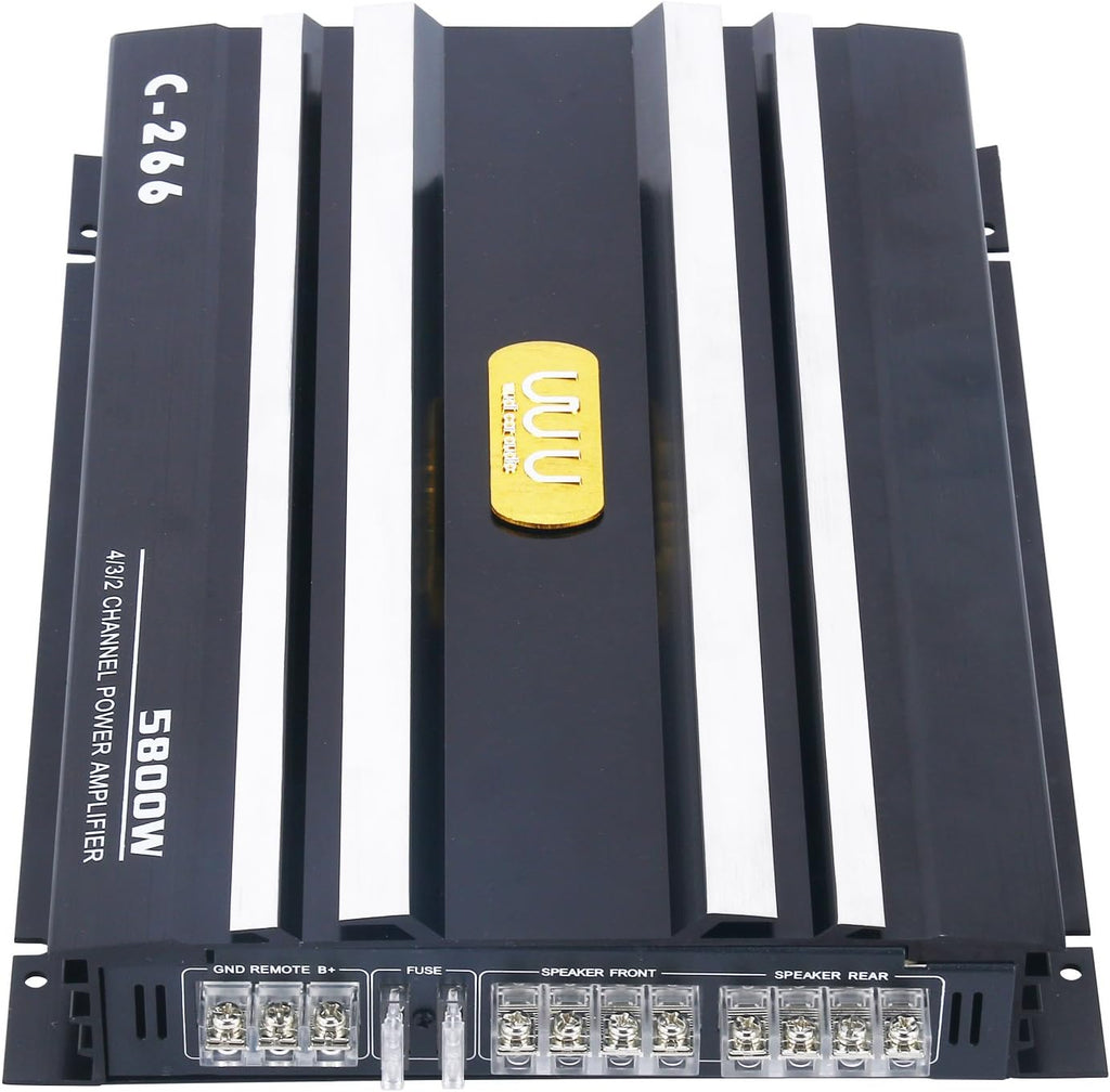 Car 4 Channel Power Amplifier Stereo Audio Amp 12V Pack of 2 C258145