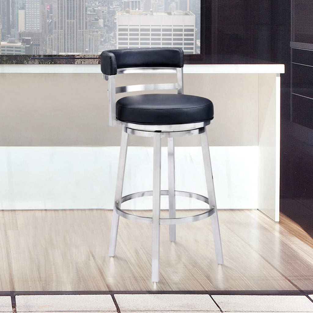 Faux Leather Swivel Bar Stool H6479