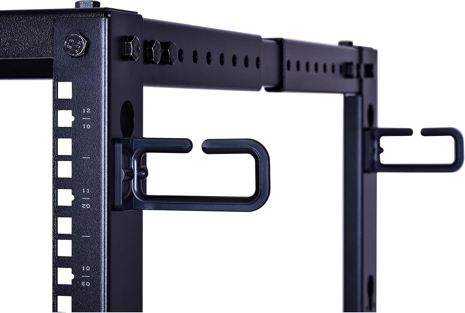 12U Open Frame Server Rack, Heavy Duty 4 Post Adjustable Depth with Casters U658