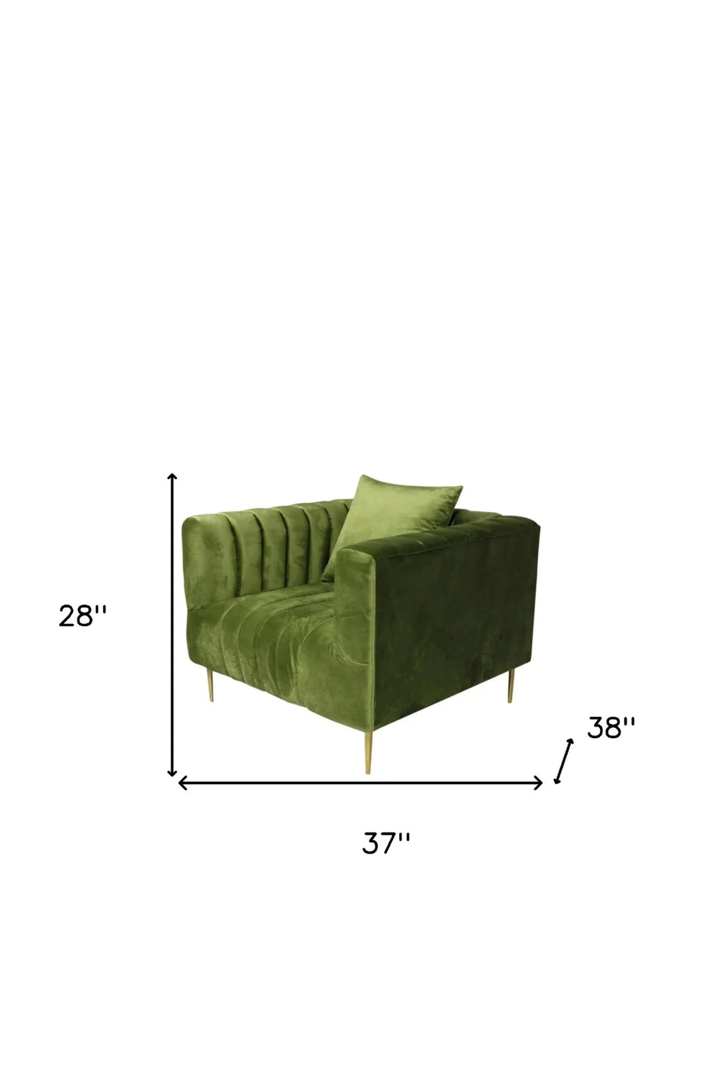 Olive Velvet Lounge Chair Q72160