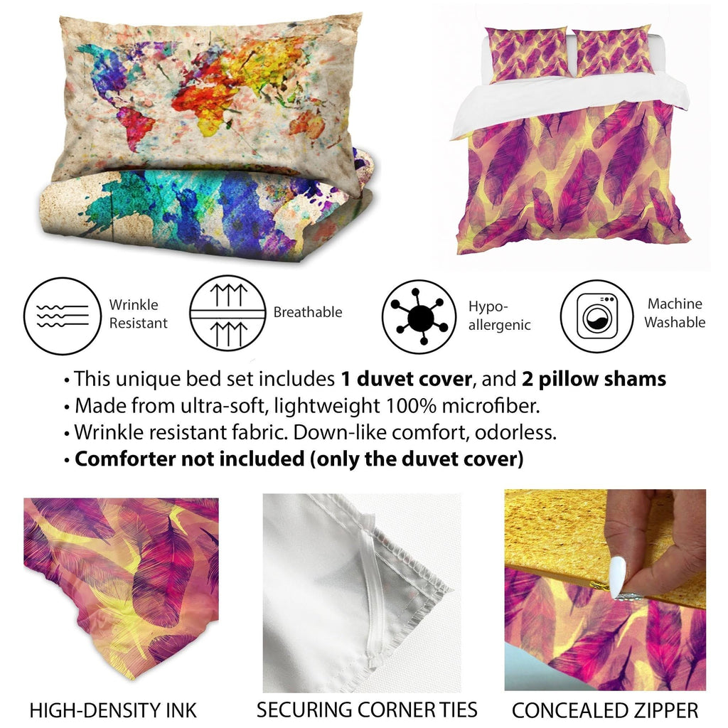 Multi-Color Traditional Bedding Set Duvet Cover and Shams G842126