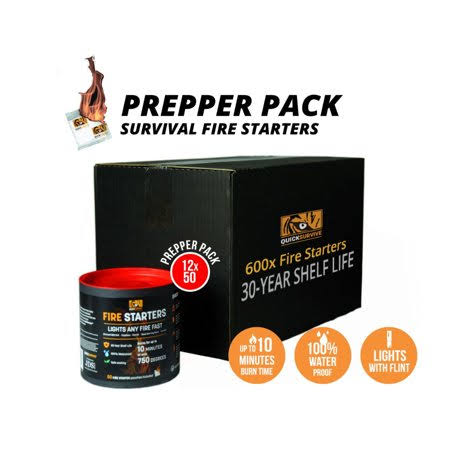 Twelve 50-Piece Fire Starter Canisters C718991