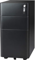 Black 3-Drawer Slim File Cabinet D74033