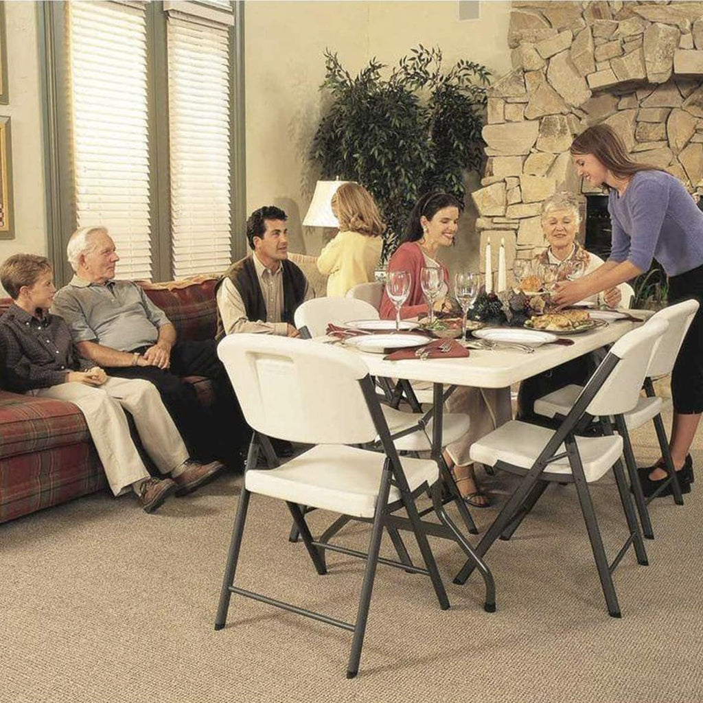 6 ft Plastic Folding Table with Carrying Handle O787