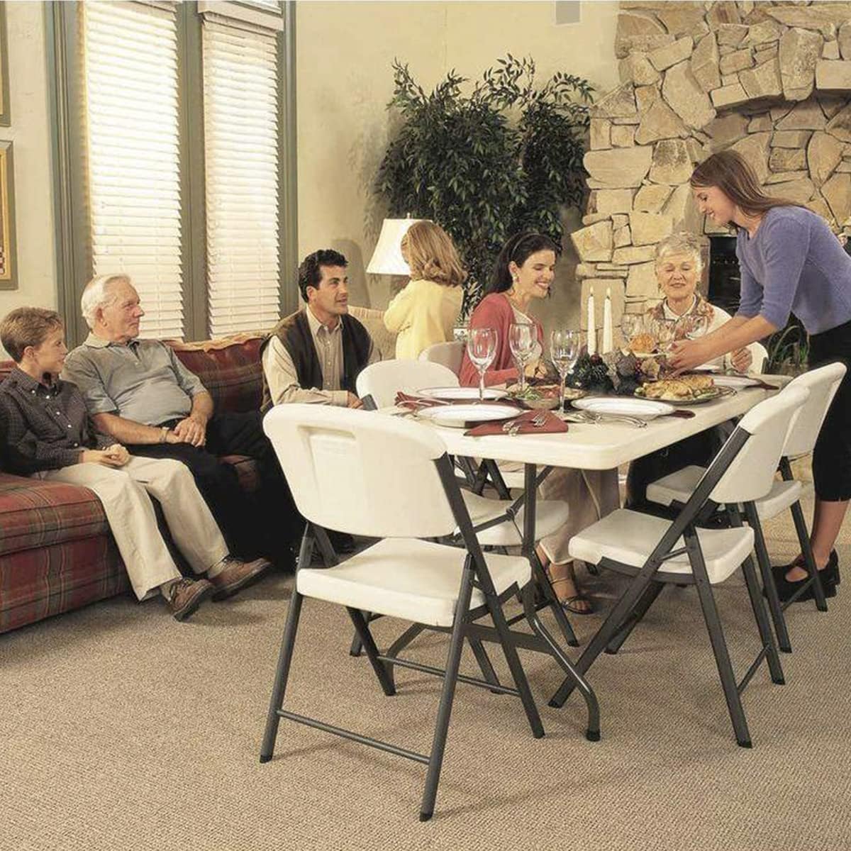 6 ft Plastic Folding Table with Carrying Handle O787